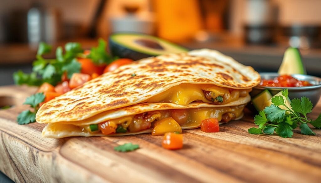 Melted cheese quesadilla