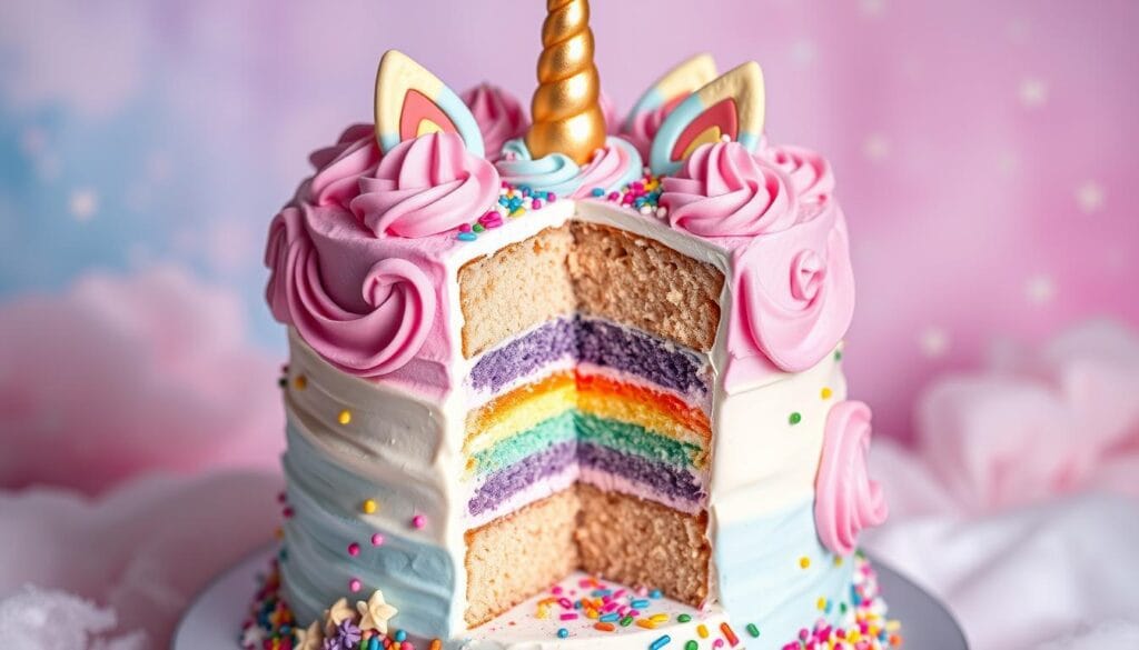 Vegan unicorn cake