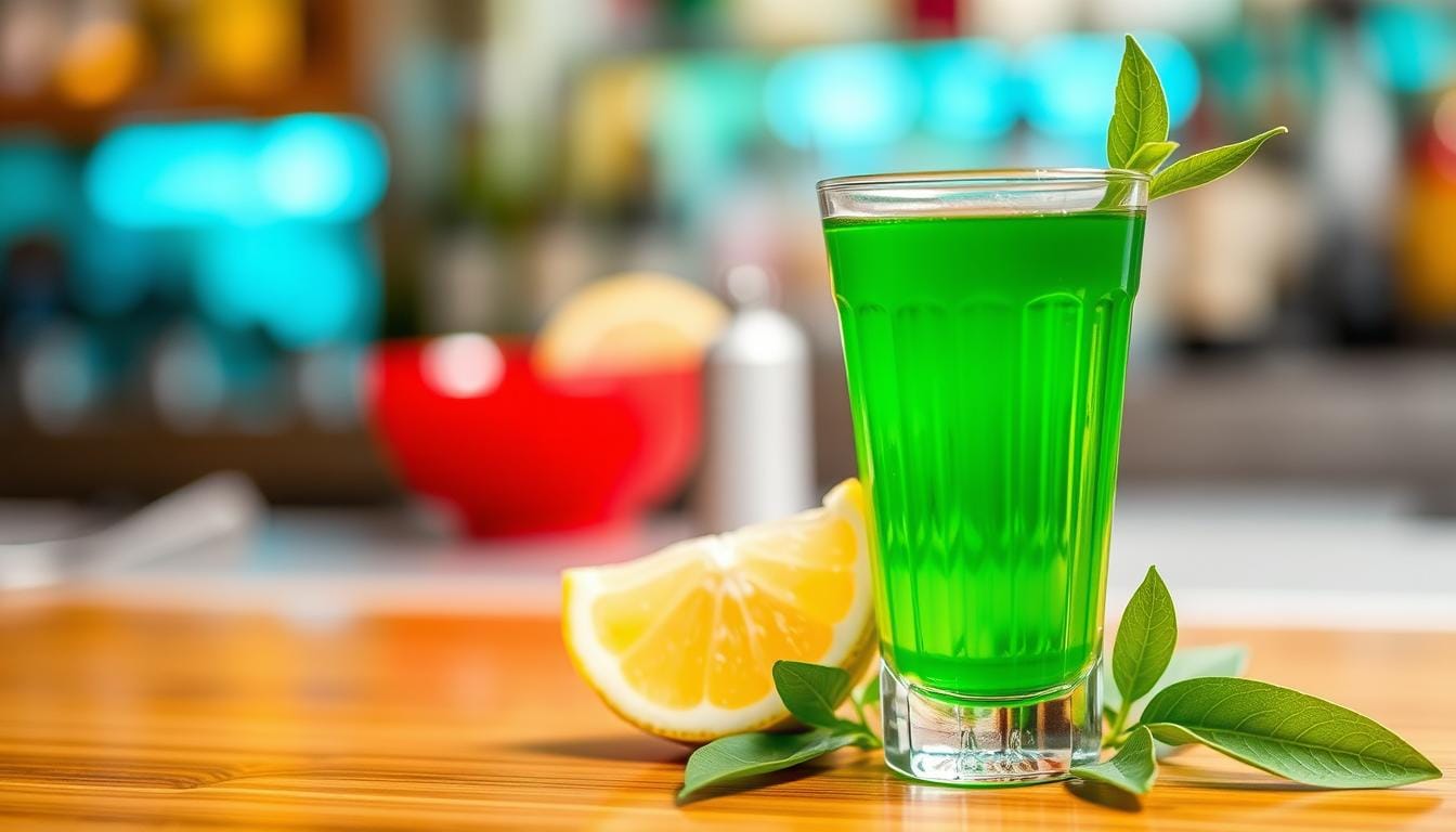 What are the ingredients in a green tea shot?