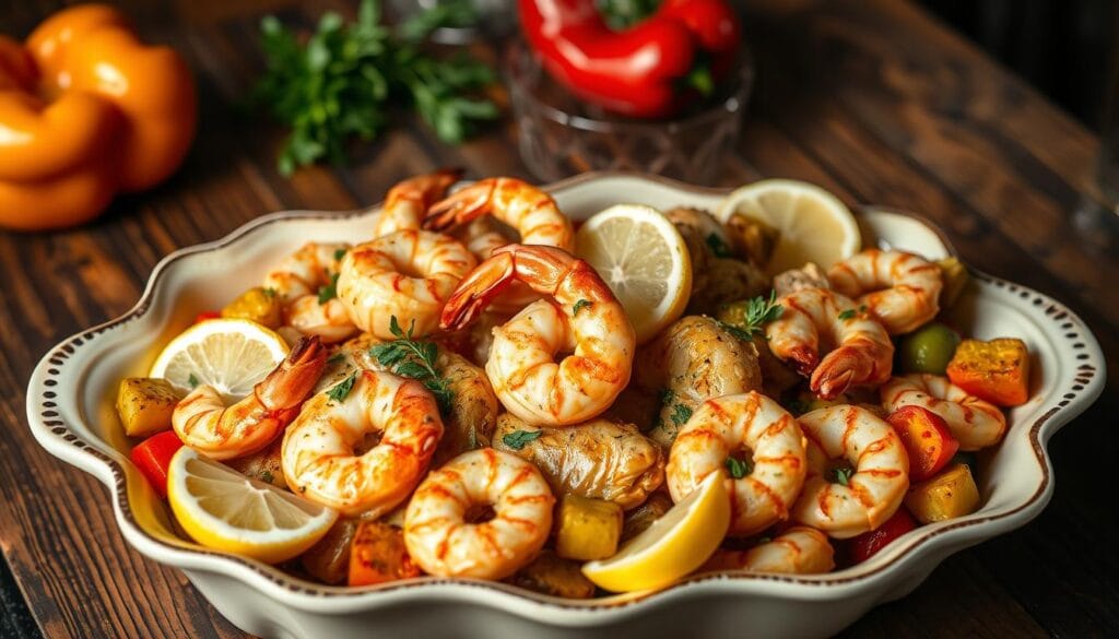 baked chicken and shrimp