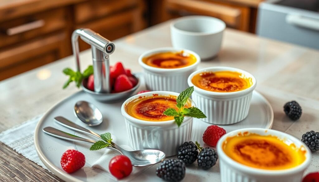 crème brûlée serving