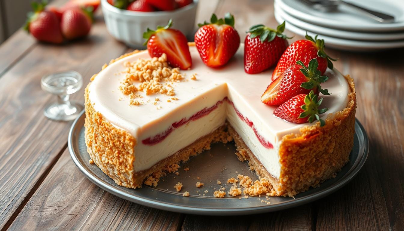 strawberry crunch cheesecake